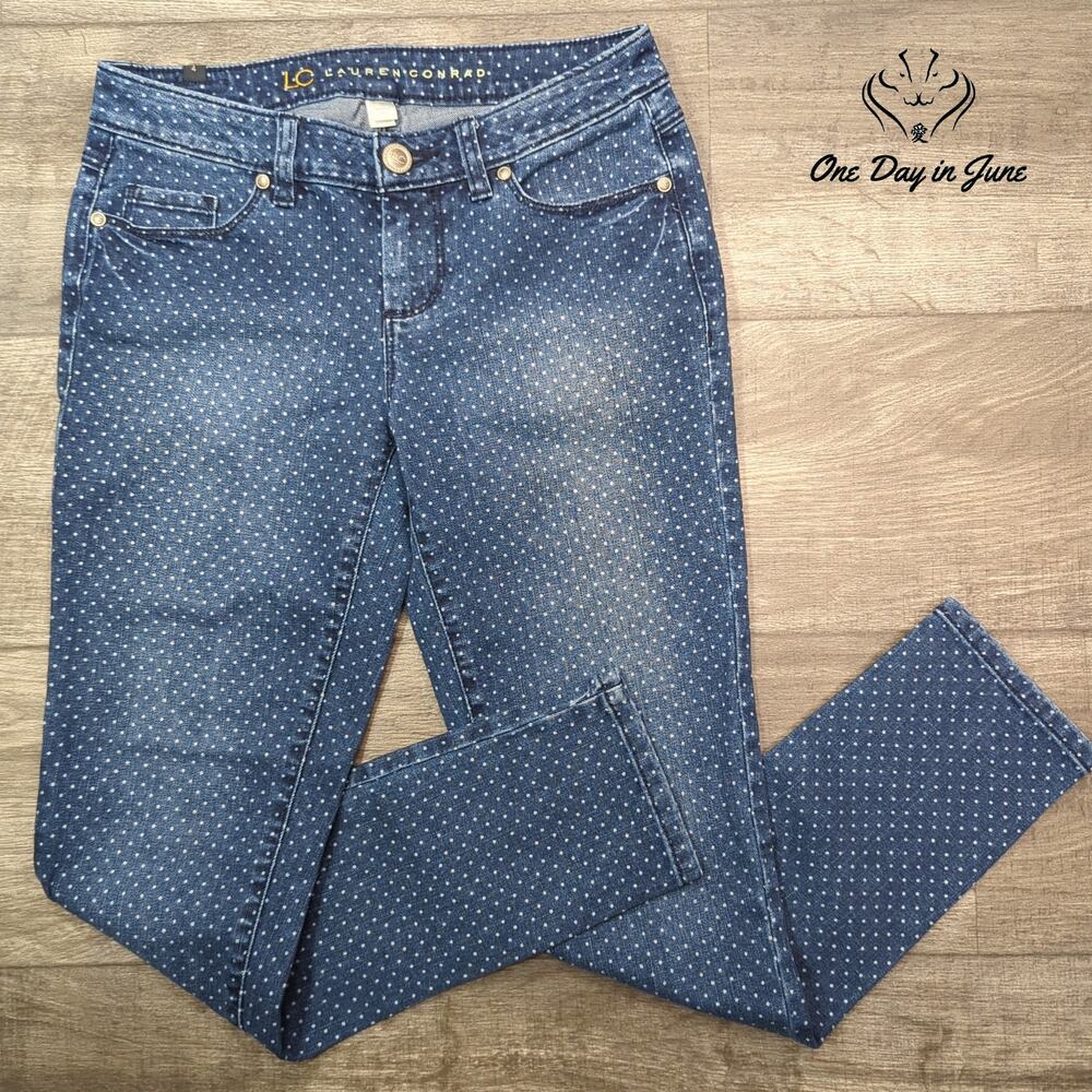 Lauren Conrad Polka Dot Ankle Jeans Size 4